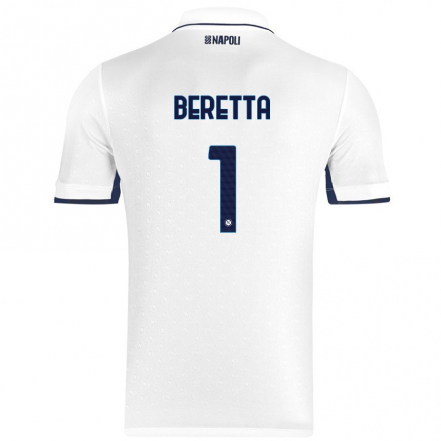 Enfant Football Maillot Beatrice Beretta #1 Blanc Bleu Royal Tenues Extérieur 2024/25 Canada