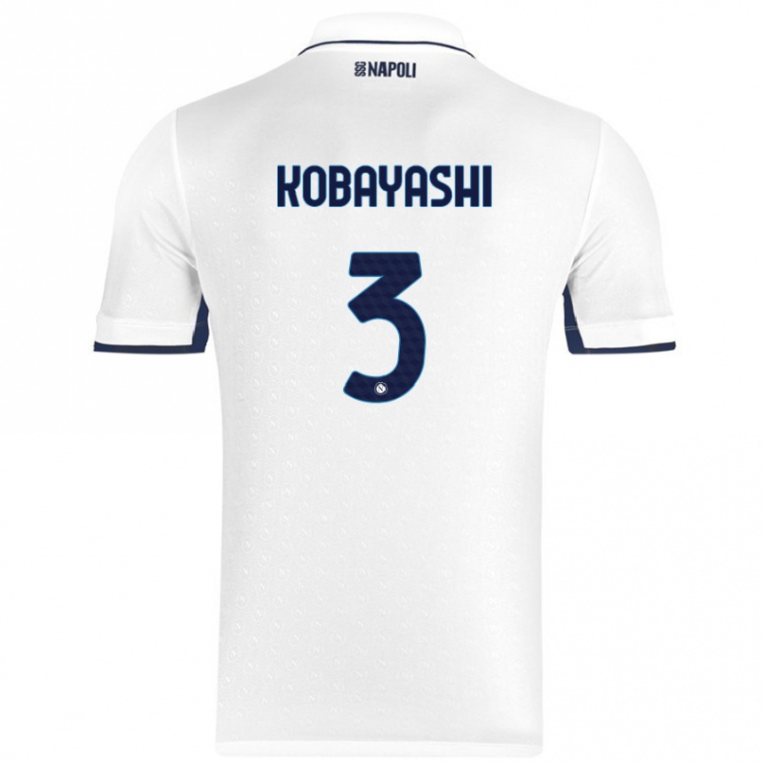 Enfant Football Maillot Miharu Kobayashi #3 Blanc Bleu Royal Tenues Extérieur 2024/25 Canada