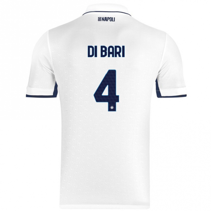 Enfant Football Maillot Martina Di Bari #4 Blanc Bleu Royal Tenues Extérieur 2024/25 Canada