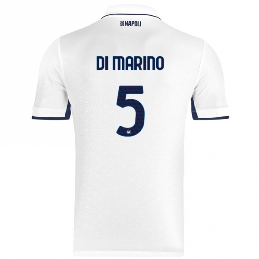 Enfant Football Maillot Paola Di Marino #5 Blanc Bleu Royal Tenues Extérieur 2024/25 Canada