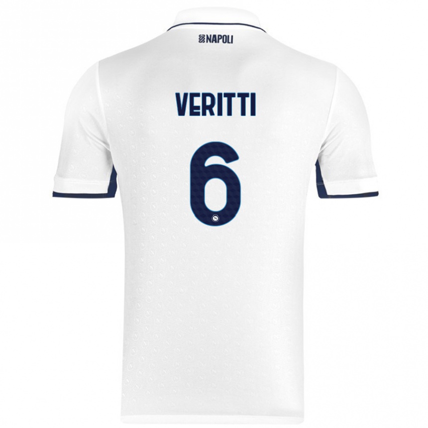 Enfant Football Maillot Federica Veritti #6 Blanc Bleu Royal Tenues Extérieur 2024/25 Canada