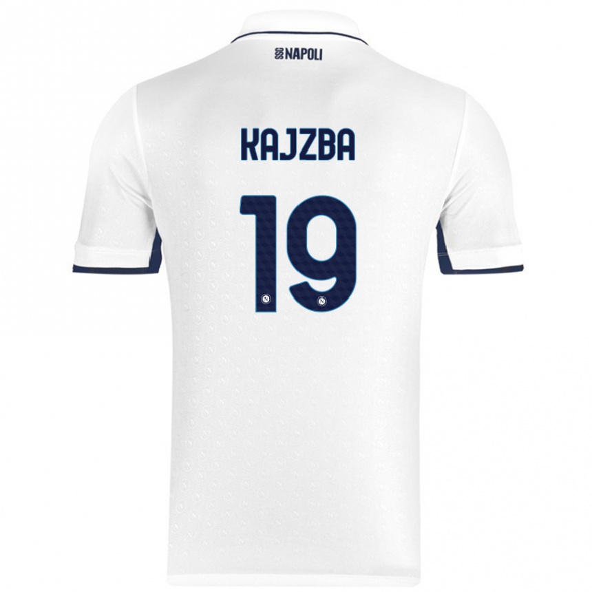 Enfant Football Maillot Nina Kajzba #19 Blanc Bleu Royal Tenues Extérieur 2024/25 Canada