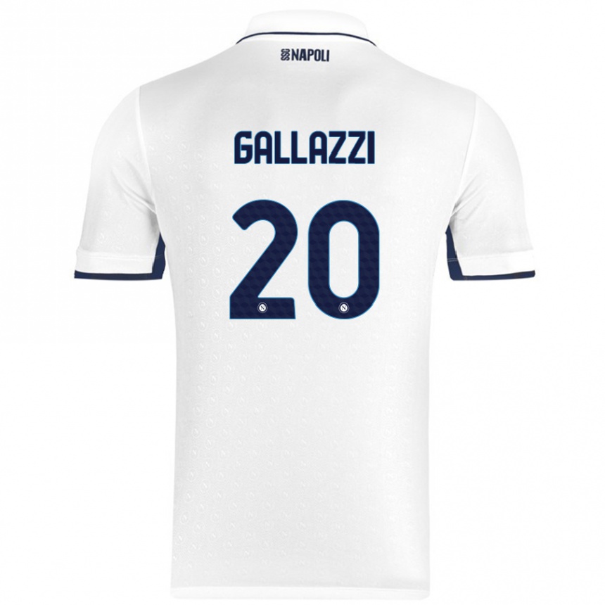 Enfant Football Maillot Valentina Gallazzi #20 Blanc Bleu Royal Tenues Extérieur 2024/25 Canada