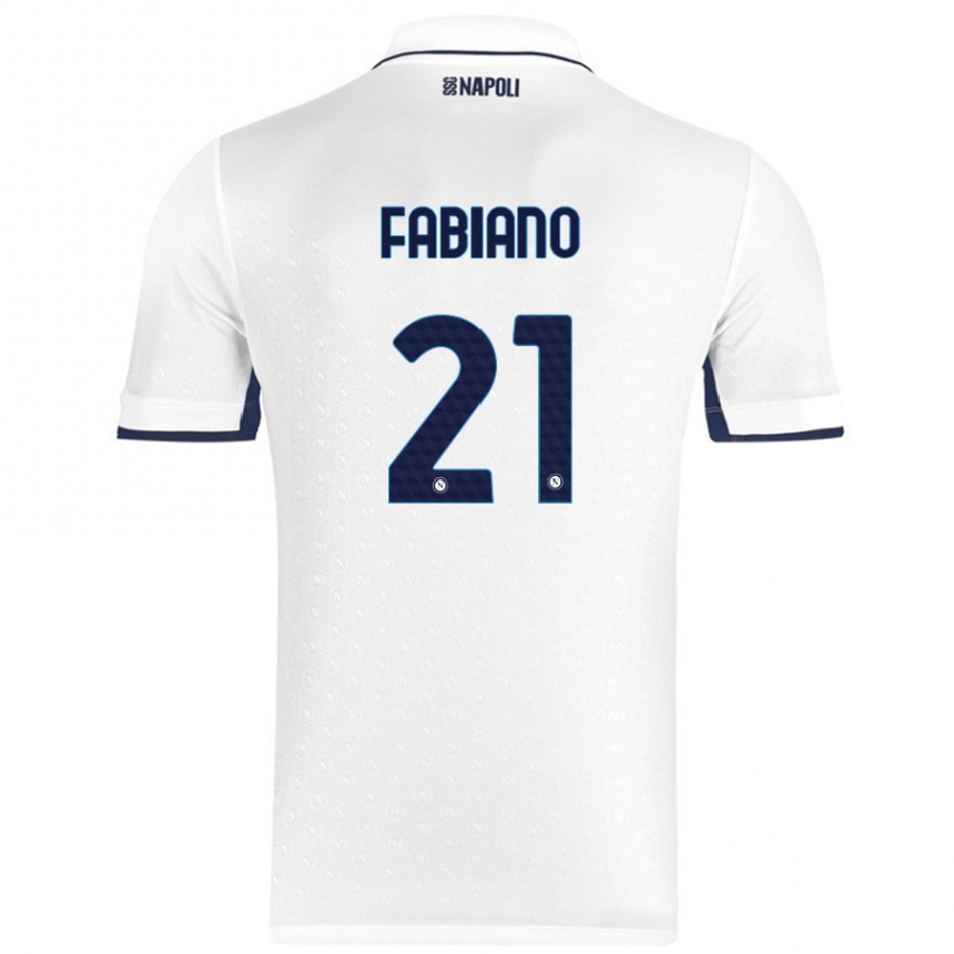 Enfant Football Maillot Francesca Fabiano #21 Blanc Bleu Royal Tenues Extérieur 2024/25 Canada