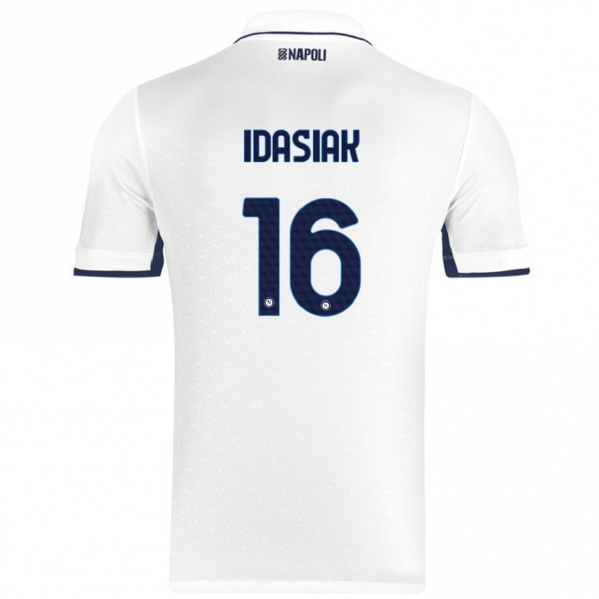 Enfant Football Maillot Hubert Idasiak #16 Blanc Bleu Royal Tenues Extérieur 2024/25 Canada