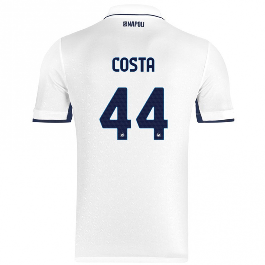 Enfant Football Maillot Filippo Costa #44 Blanc Bleu Royal Tenues Extérieur 2024/25 Canada