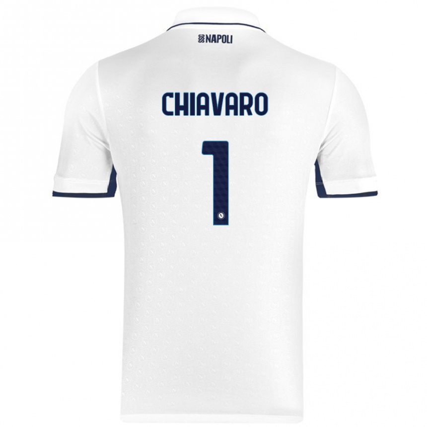 Enfant Football Maillot Kelly Chiavaro #1 Blanc Bleu Royal Tenues Extérieur 2024/25 Canada