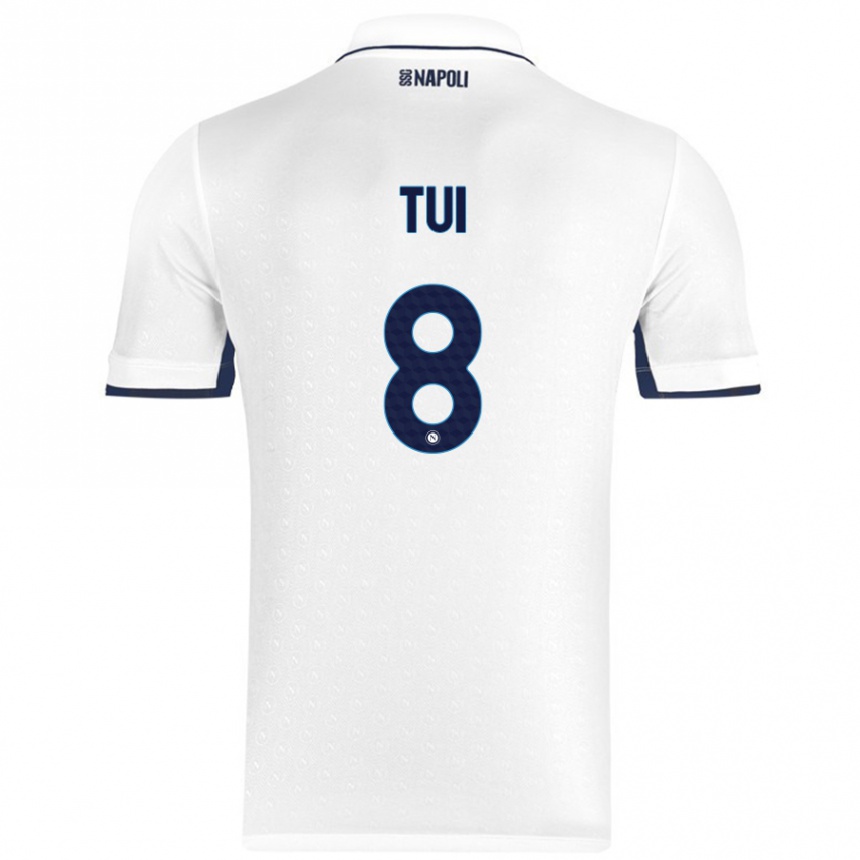 Enfant Football Maillot Sara Tui #8 Blanc Bleu Royal Tenues Extérieur 2024/25 Canada