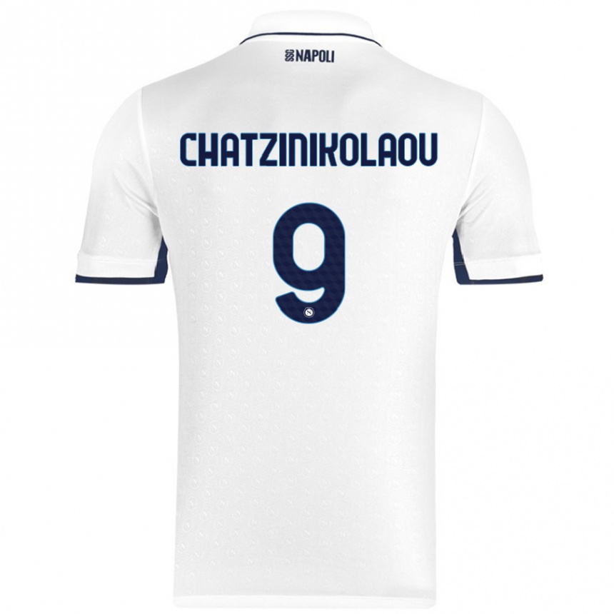 Kids Football Despoina Chatzinikolaou #9 White Royal Blue Away Jersey 2024/25 T-Shirt Canada