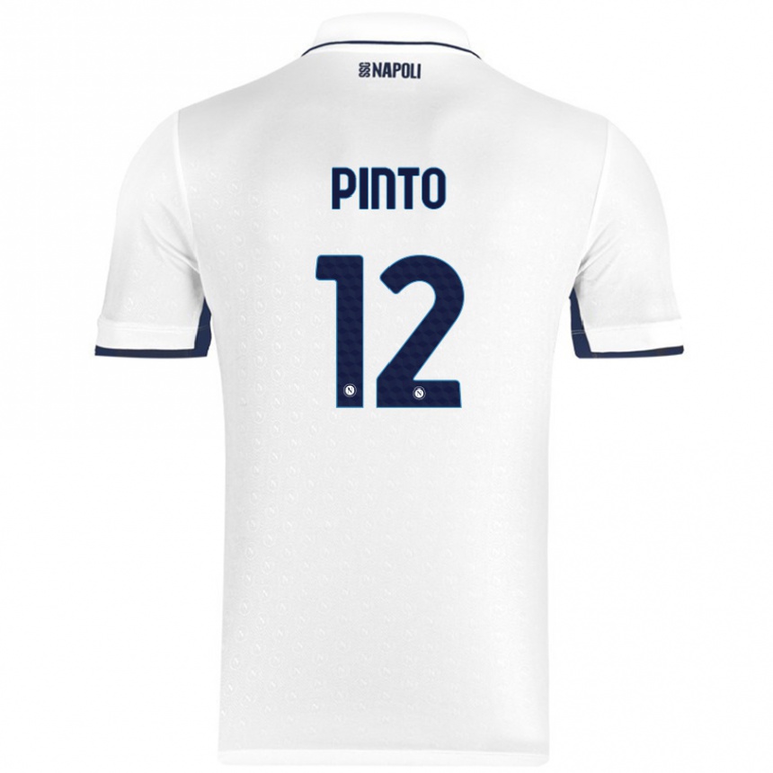 Kids Football Ciro Pinto #12 White Royal Blue Away Jersey 2024/25 T-Shirt Canada