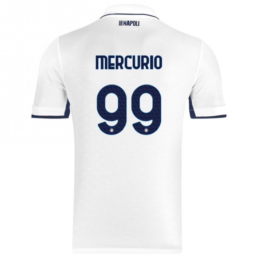 Enfant Football Maillot Giovanni Mercurio #99 Blanc Bleu Royal Tenues Extérieur 2024/25 Canada