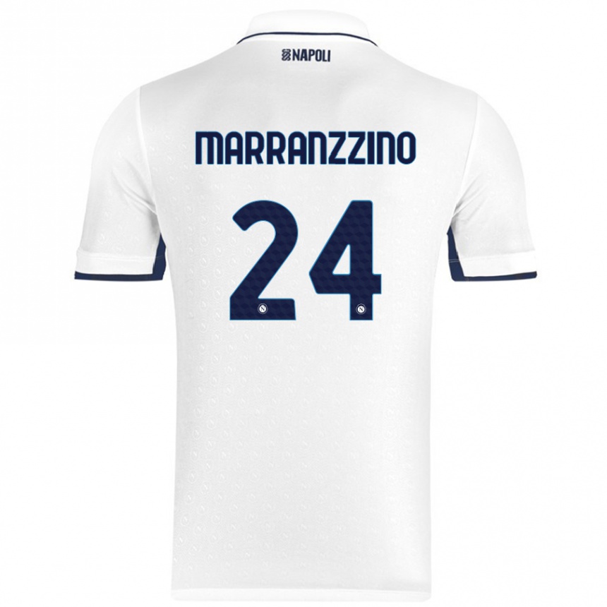 Enfant Football Maillot Pasquale Marranzzino #24 Blanc Bleu Royal Tenues Extérieur 2024/25 Canada