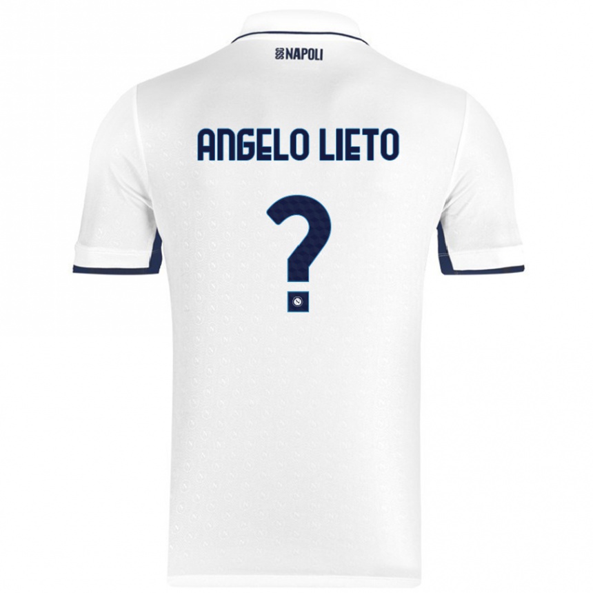 Enfant Football Maillot Angelo Lieto #0 Blanc Bleu Royal Tenues Extérieur 2024/25 Canada