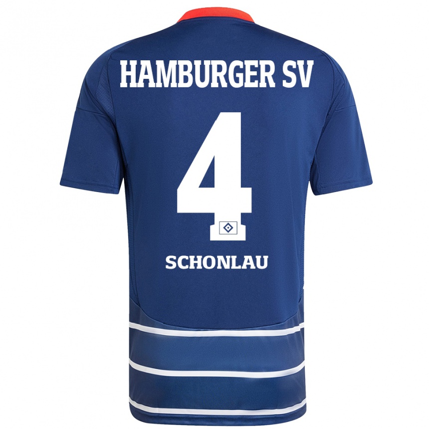 Kids Football Sebastian Schonlau #4 Dark Blue Away Jersey 2024/25 T-Shirt Canada