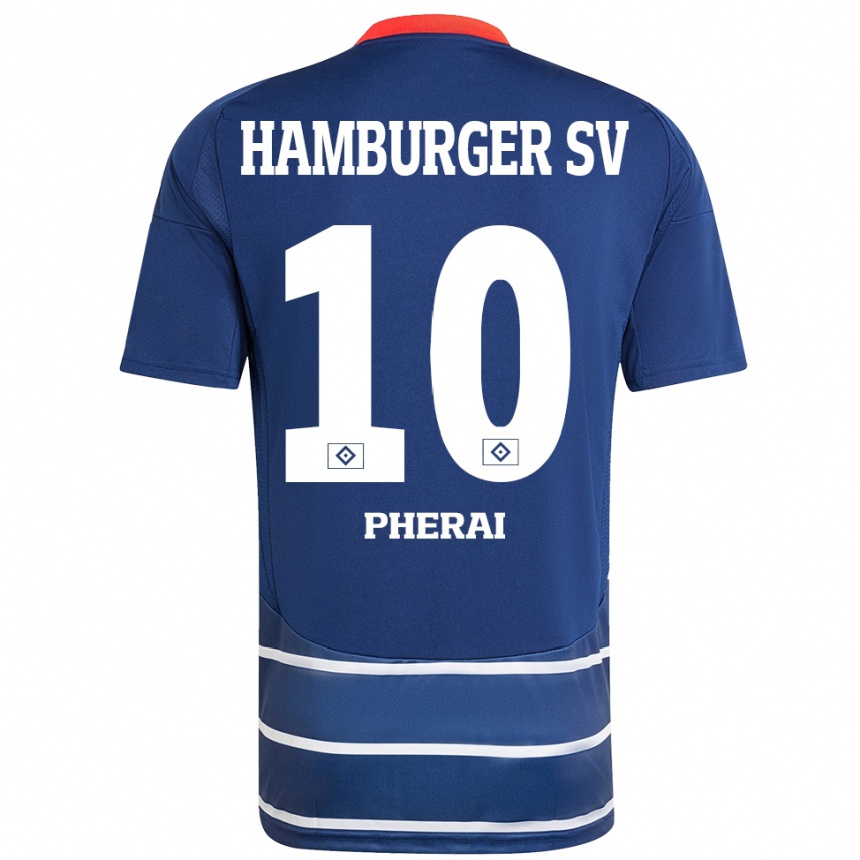 Kids Football Immanuel Pherai #10 Dark Blue Away Jersey 2024/25 T-Shirt Canada