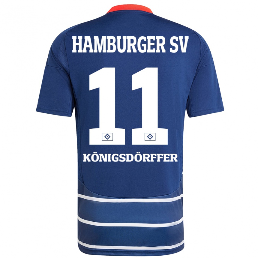 Kids Football Ransford Königsdörffer #11 Dark Blue Away Jersey 2024/25 T-Shirt Canada