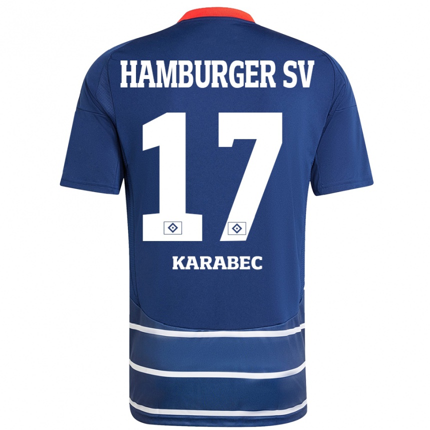 Kids Football Adam Karabec #17 Dark Blue Away Jersey 2024/25 T-Shirt Canada