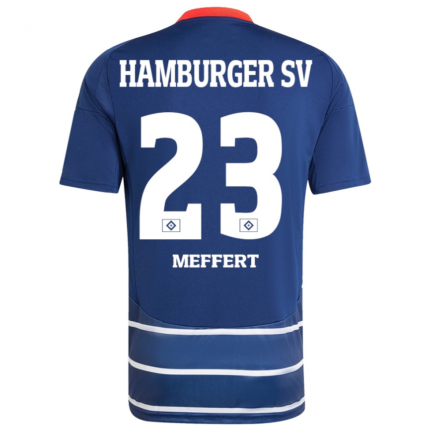 Kids Football Jonas Meffert #23 Dark Blue Away Jersey 2024/25 T-Shirt Canada