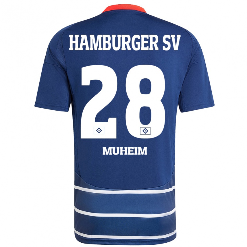 Enfant Football Maillot Miro Muheim #28 Bleu Foncé Tenues Extérieur 2024/25 Canada