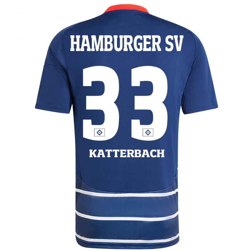 Kids Football Noah Katterbach #33 Dark Blue Away Jersey 2024/25 T-Shirt Canada