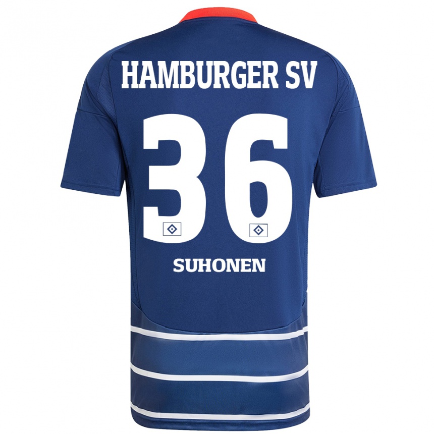 Kids Football Anssi Suhonen #36 Dark Blue Away Jersey 2024/25 T-Shirt Canada