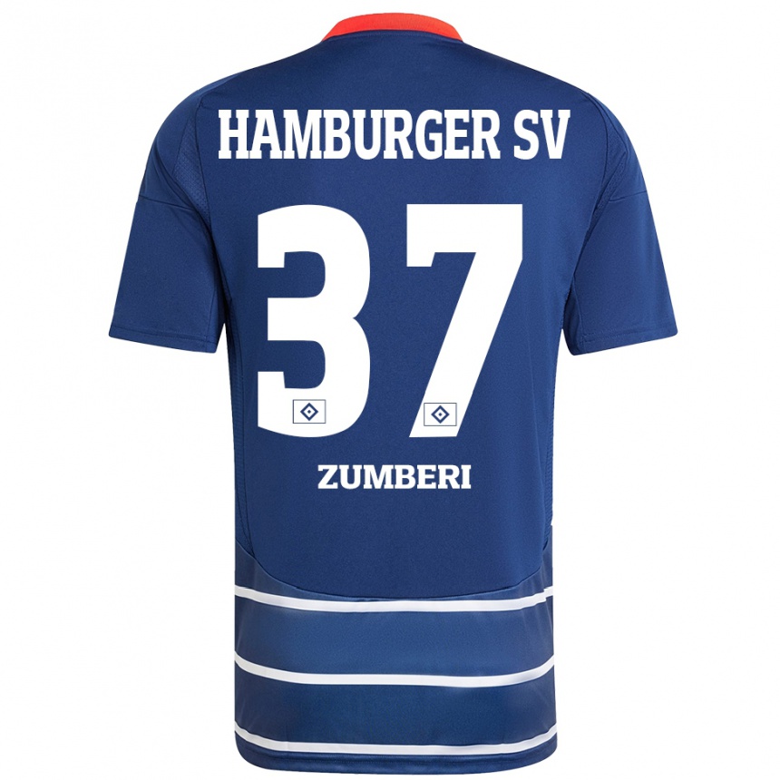 Enfant Football Maillot Valon Zumberi #37 Bleu Foncé Tenues Extérieur 2024/25 Canada