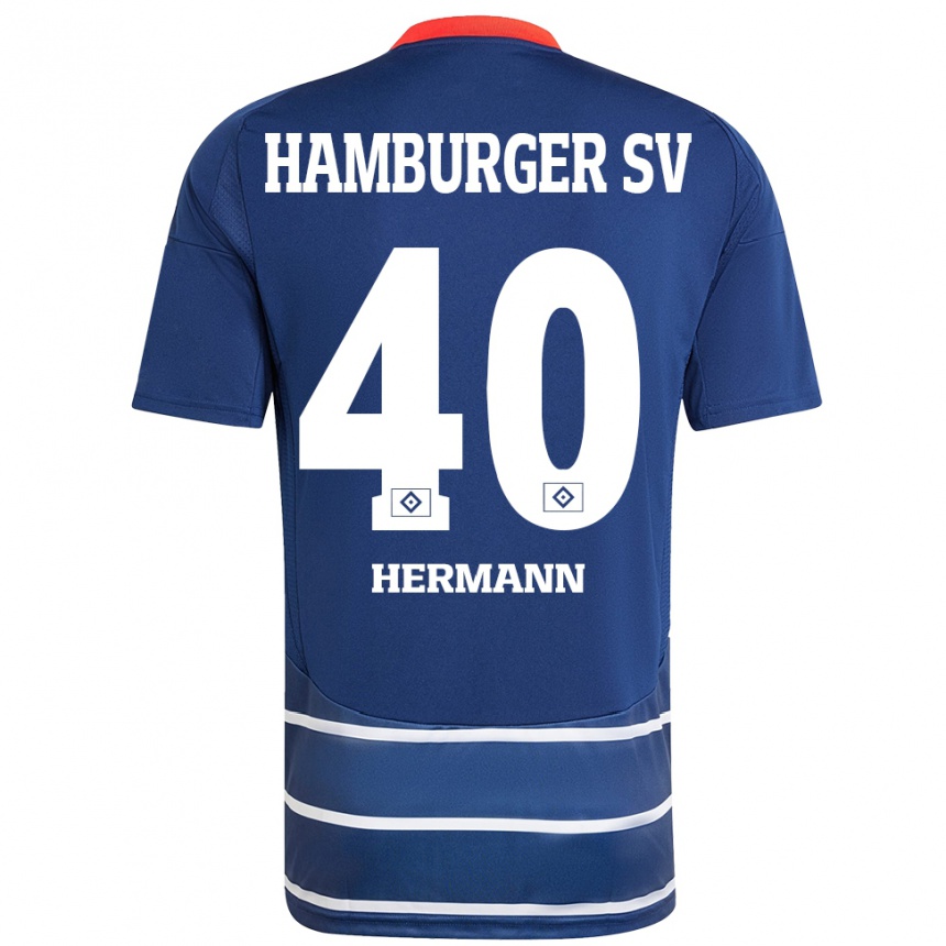 Enfant Football Maillot Hannes Hermann #40 Bleu Foncé Tenues Extérieur 2024/25 Canada