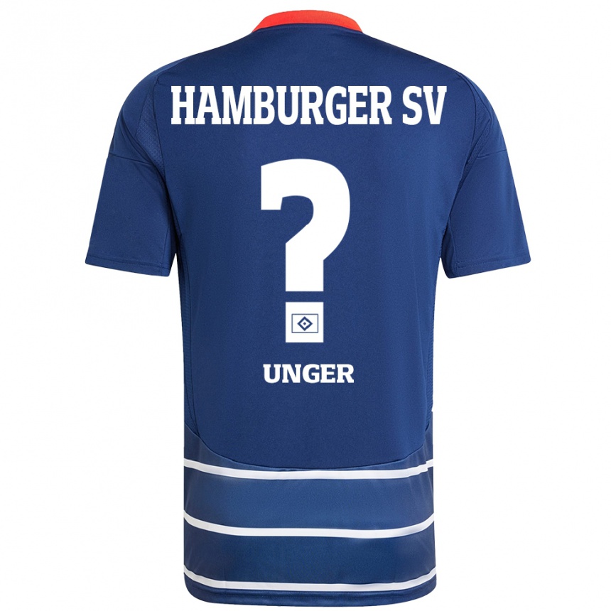 Kids Football Paul Luca Unger #0 Dark Blue Away Jersey 2024/25 T-Shirt Canada