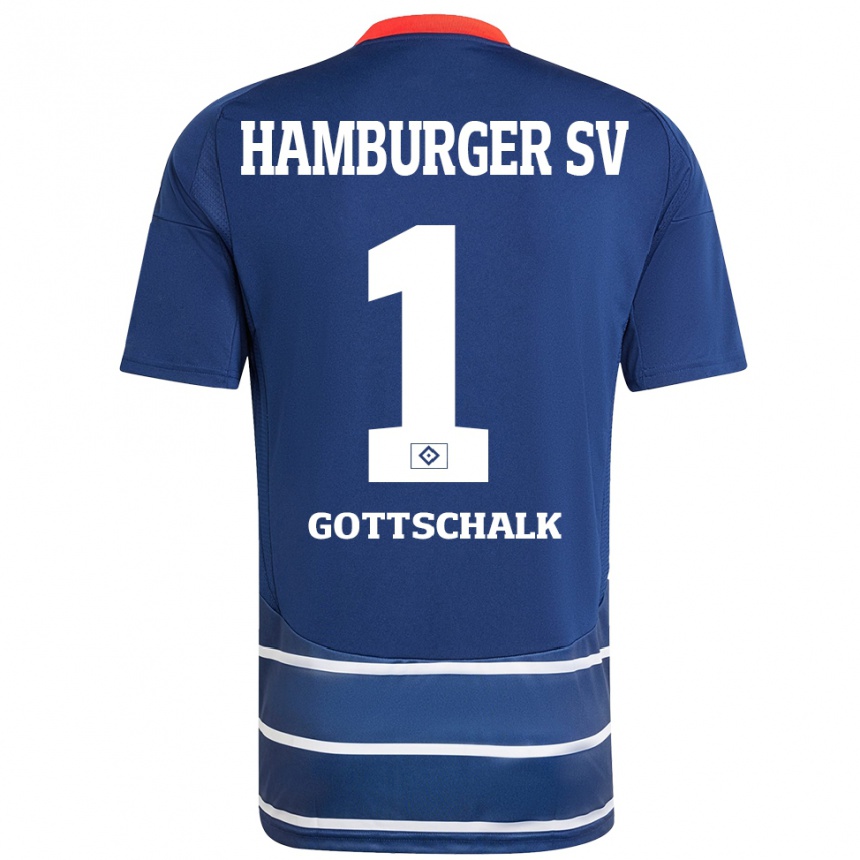 Kids Football Juri Gottschalk #1 Dark Blue Away Jersey 2024/25 T-Shirt Canada