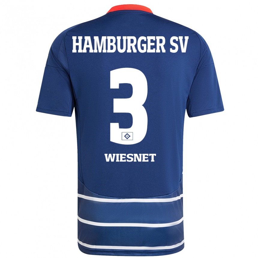 Kids Football Melvin Wiesnet #3 Dark Blue Away Jersey 2024/25 T-Shirt Canada