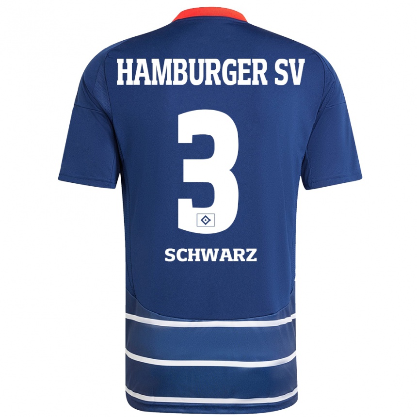 Kids Football Jannick Schwarz #3 Dark Blue Away Jersey 2024/25 T-Shirt Canada