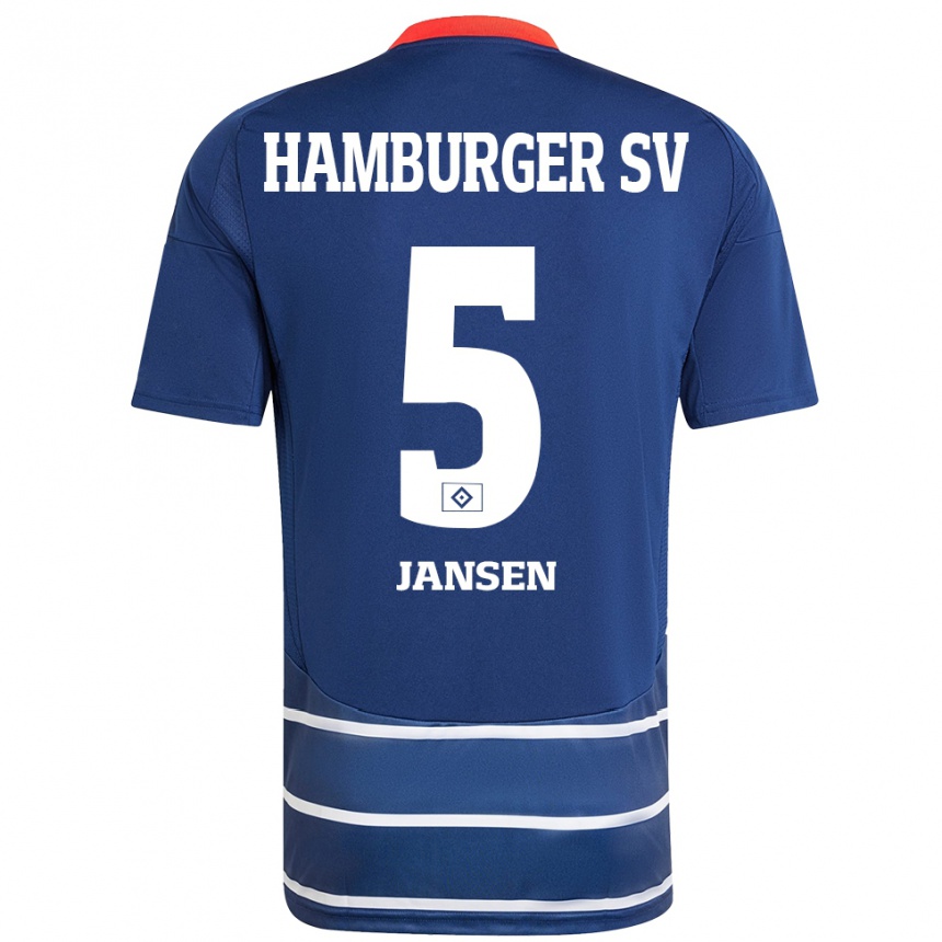 Kids Football Marcell Jansen #5 Dark Blue Away Jersey 2024/25 T-Shirt Canada