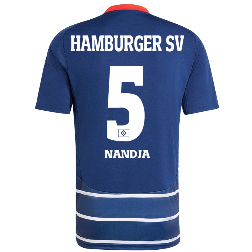 Enfant Football Maillot Shafiq Nandja #5 Bleu Foncé Tenues Extérieur 2024/25 Canada