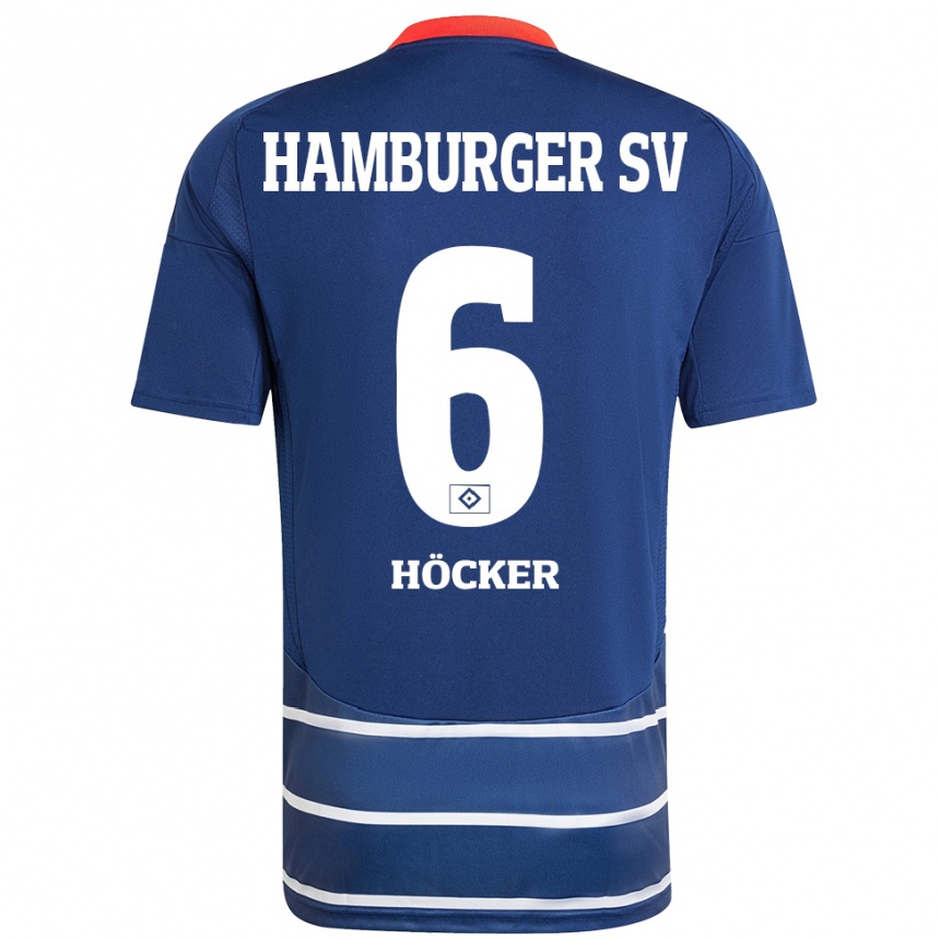 Kids Football Tiziano Höcker #6 Dark Blue Away Jersey 2024/25 T-Shirt Canada