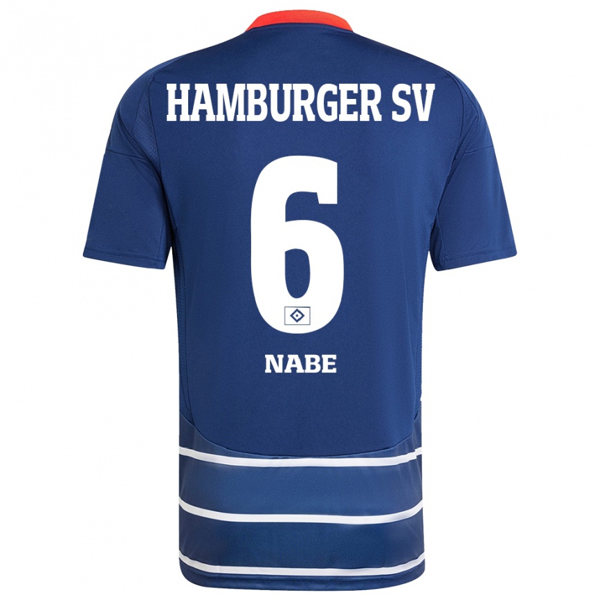 Kids Football Jamal Nabe #6 Dark Blue Away Jersey 2024/25 T-Shirt Canada