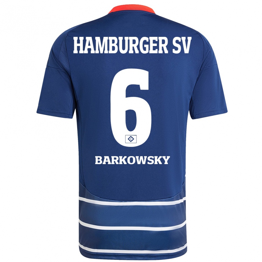 Enfant Football Maillot Finn Barkowsky #6 Bleu Foncé Tenues Extérieur 2024/25 Canada