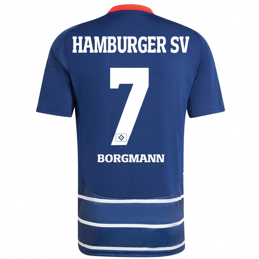 Kids Football Marcus Borgmann #7 Dark Blue Away Jersey 2024/25 T-Shirt Canada