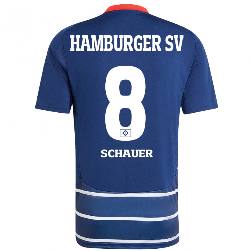 Kids Football Martin Schauer #8 Dark Blue Away Jersey 2024/25 T-Shirt Canada