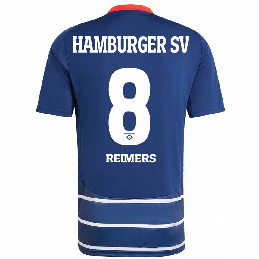 Enfant Football Maillot Moritz Reimers #8 Bleu Foncé Tenues Extérieur 2024/25 Canada