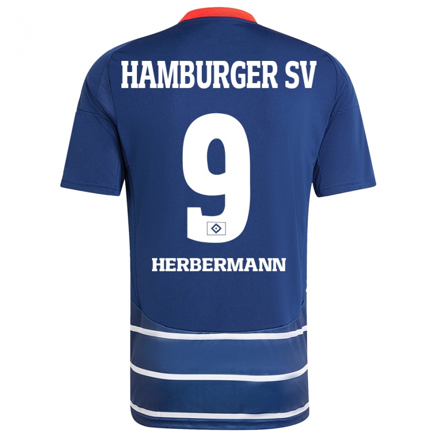 Kids Football Kevin Herbermann #9 Dark Blue Away Jersey 2024/25 T-Shirt Canada