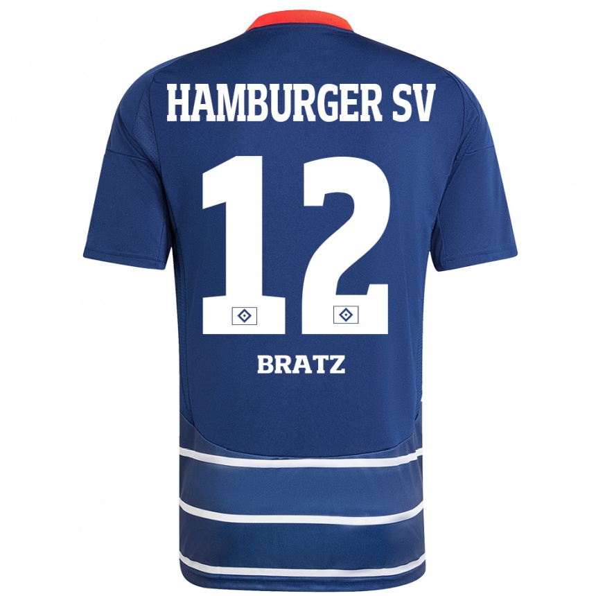 Kids Football Julian Brätz #12 Dark Blue Away Jersey 2024/25 T-Shirt Canada