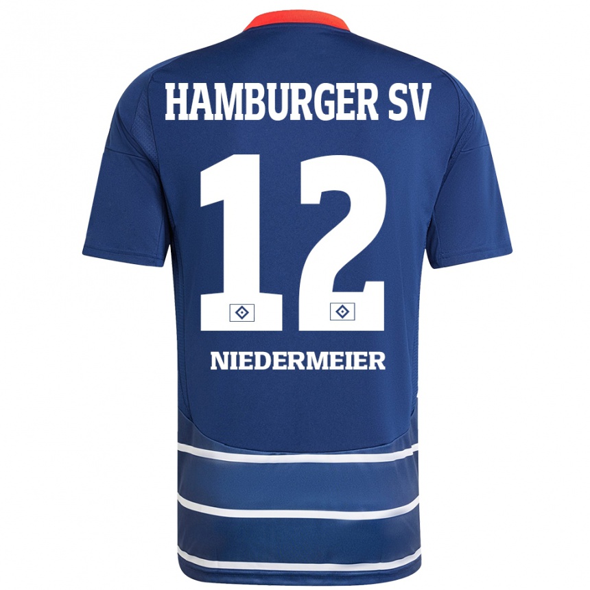 Enfant Football Maillot Philipp Niedermeier #12 Bleu Foncé Tenues Extérieur 2024/25 Canada