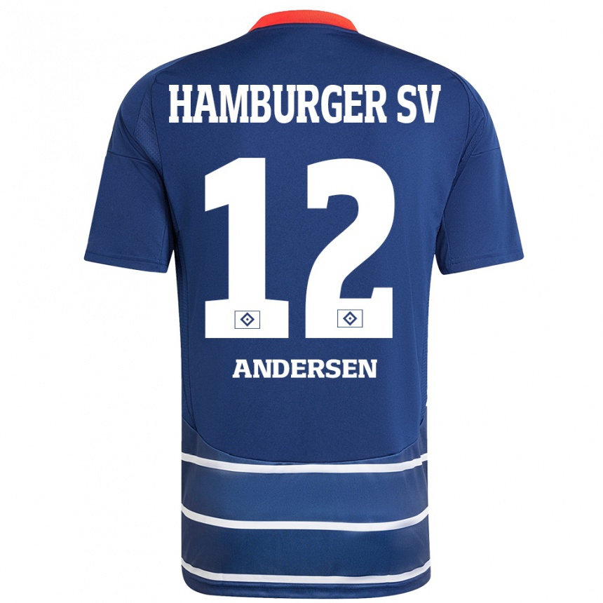 Kids Football Patrick Andersen #12 Dark Blue Away Jersey 2024/25 T-Shirt Canada