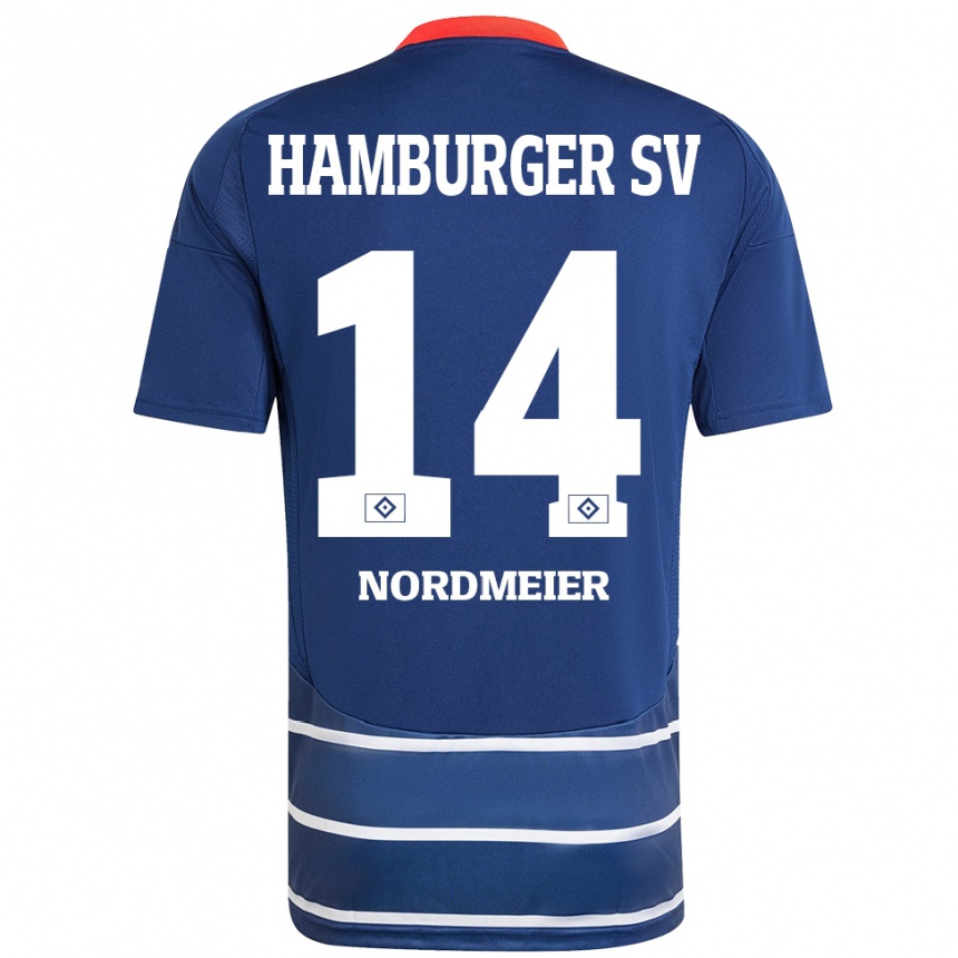 Enfant Football Maillot Quentin Nordmeier #14 Bleu Foncé Tenues Extérieur 2024/25 Canada