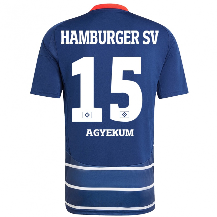 Kids Football Joel Agyekum #15 Dark Blue Away Jersey 2024/25 T-Shirt Canada