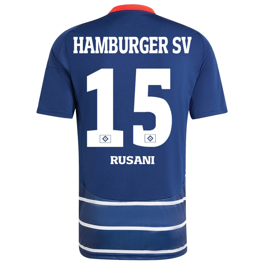 Kids Football Yasin Rusani #15 Dark Blue Away Jersey 2024/25 T-Shirt Canada