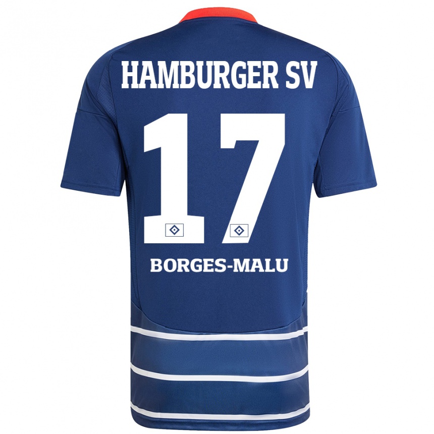 Kids Football Louis Borges-Malu #17 Dark Blue Away Jersey 2024/25 T-Shirt Canada