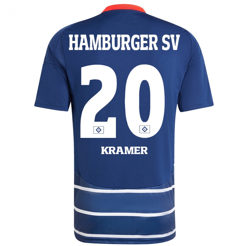 Kids Football Timon Kramer #20 Dark Blue Away Jersey 2024/25 T-Shirt Canada