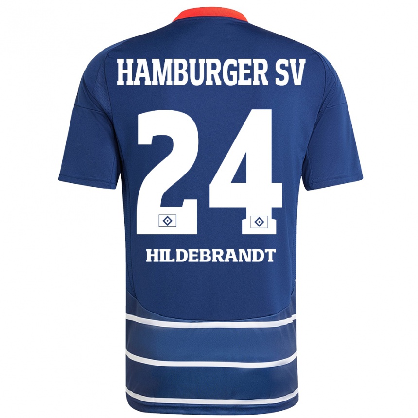 Kids Football Tjark Hildebrandt #24 Dark Blue Away Jersey 2024/25 T-Shirt Canada