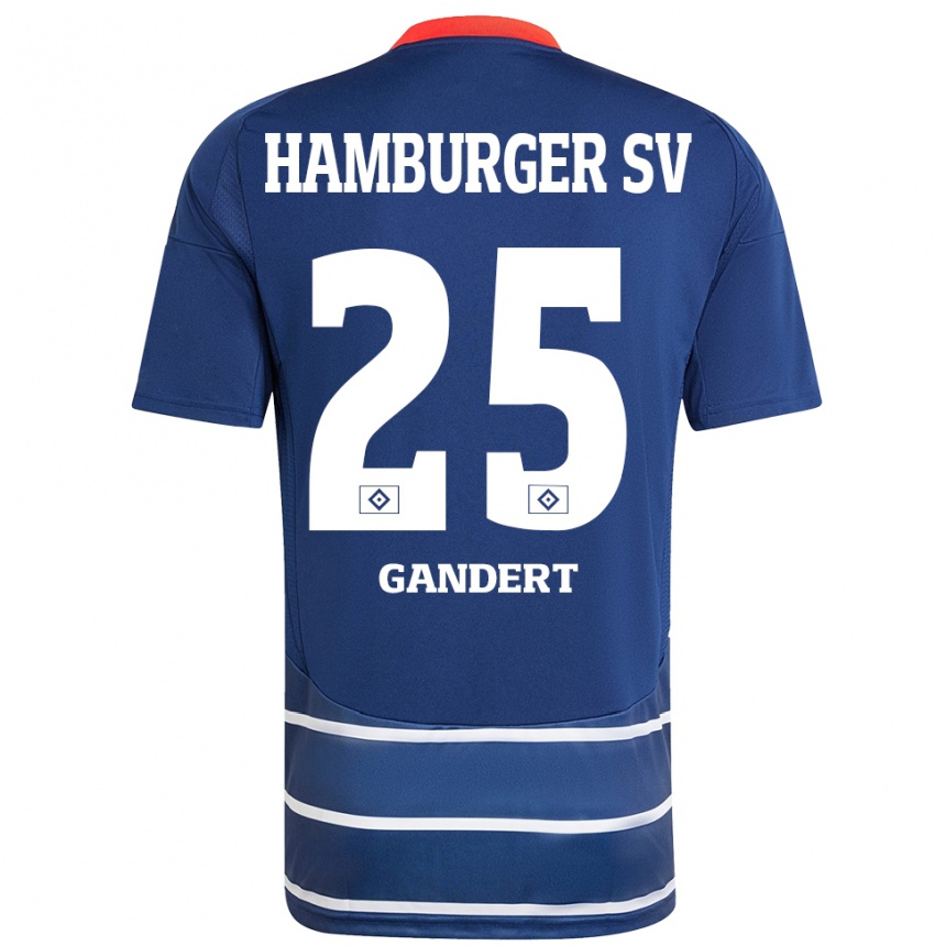 Kids Football Jeremy Gandert #25 Dark Blue Away Jersey 2024/25 T-Shirt Canada